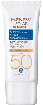 Avon Renew Solar Advance Matte Com Ácido Hialurônico FPS 50