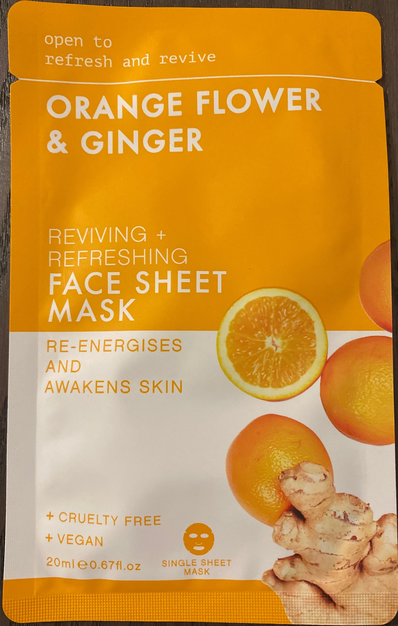 AFB Orange Flower And Ginger Face Sheet Mask