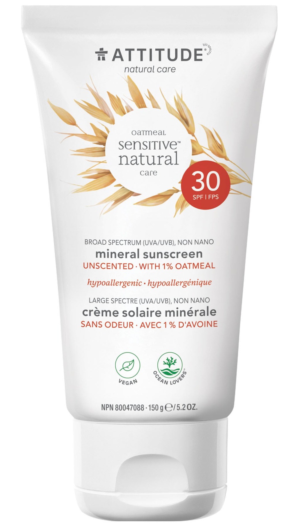 Attitude Sensitive Skin Sunscreen - SPF 30 - Fragrance-free