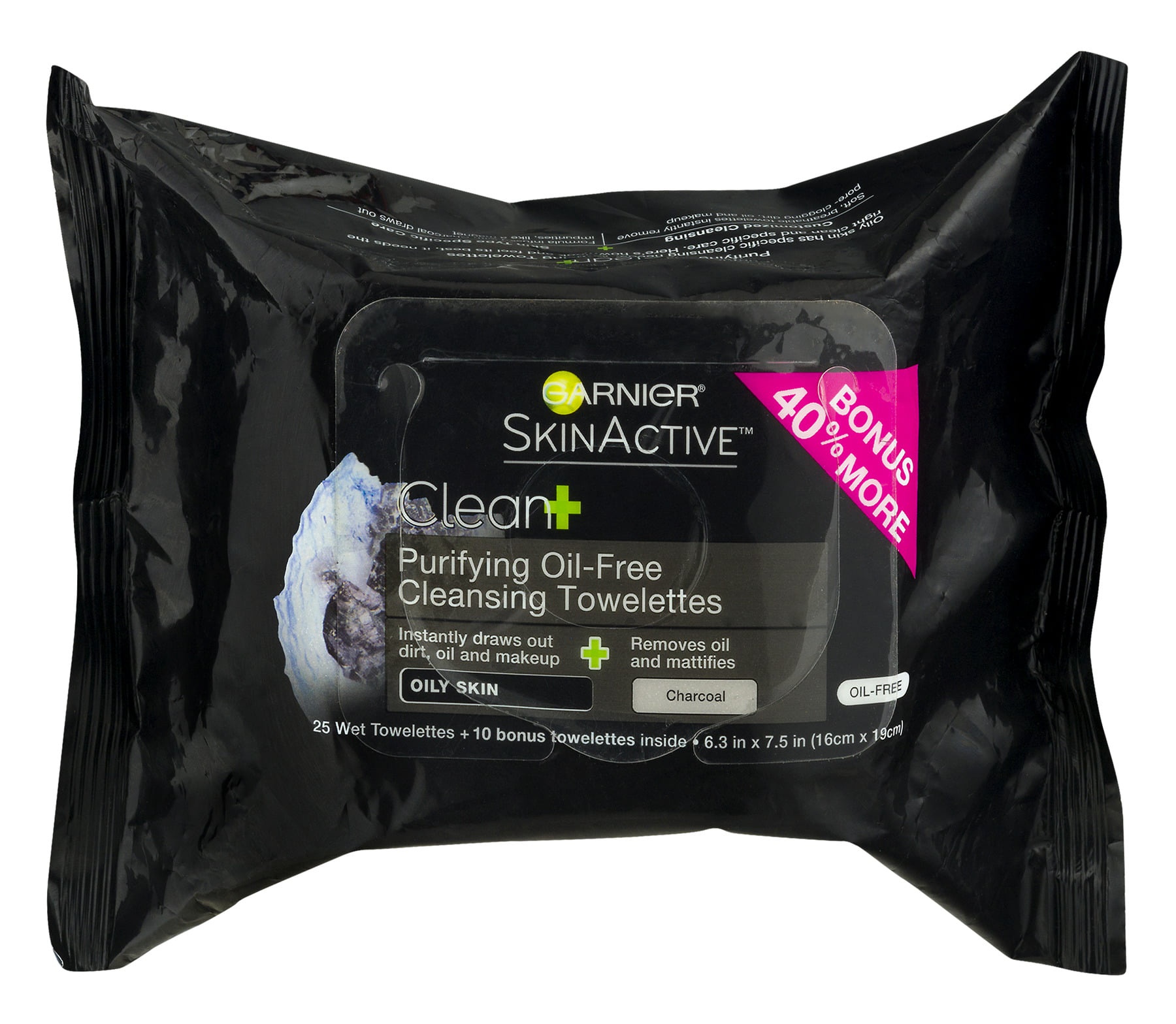 Garnier Skinactive Purifying Oil-free Cleansing Towelettes With Charcoal