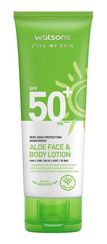 Watsons Love My Skin Very High Protection Sunscreen Aloe Face Body Lotion SPF50 100ml Pa++++