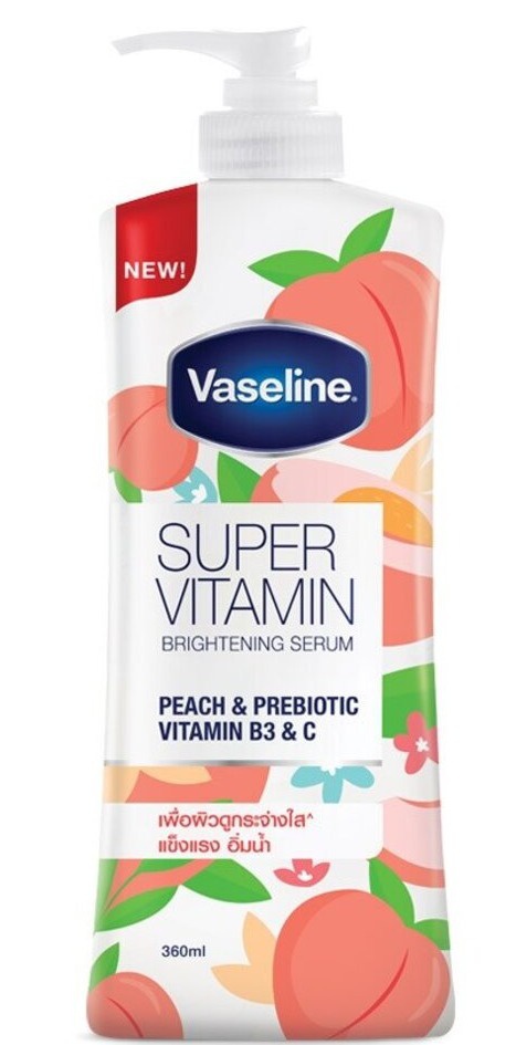 Vaseline Super Vitamin Brightening Serum Peach&Probiotic Vitamin B3&C