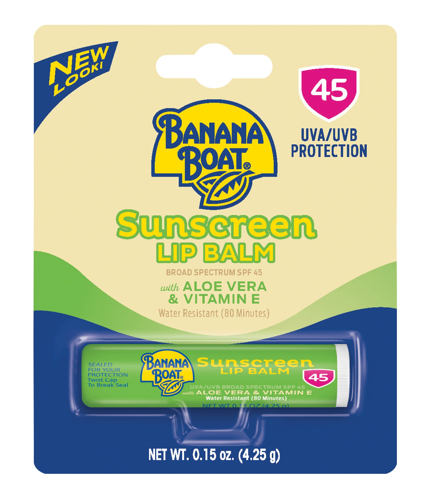 Banana Boat Unscreen Lip Balm Spf 45, Aloe Vera & Vitamin E