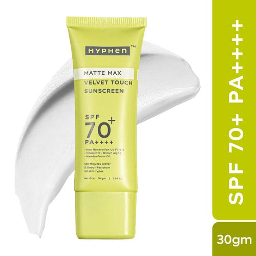 Hyphen Matte Max Velvet Touch Sunscreen SPF70+pa+ +++