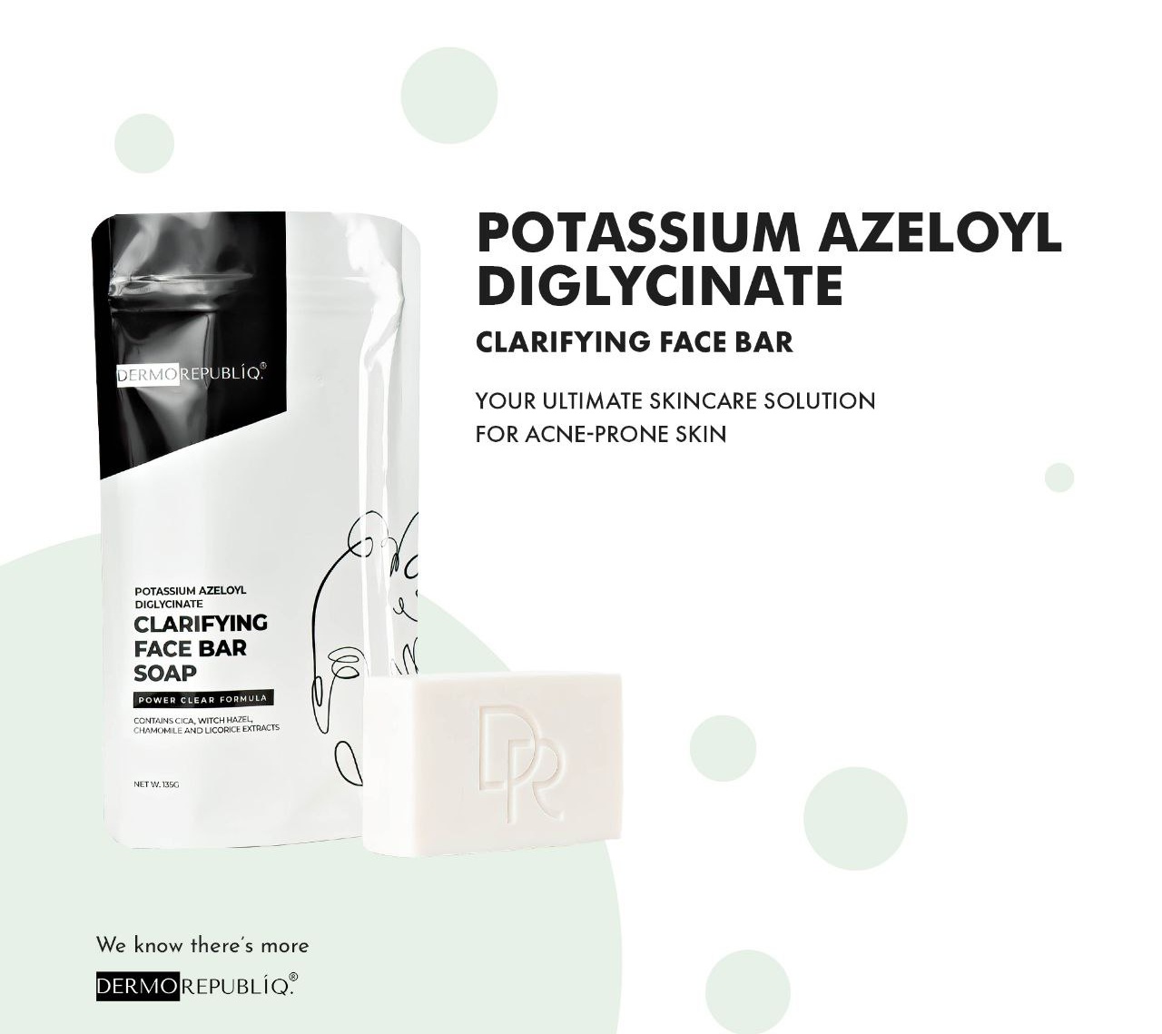 Dermorepubliq Potassium Azeloyl Diglycinate Clarifying Face Bar Soap