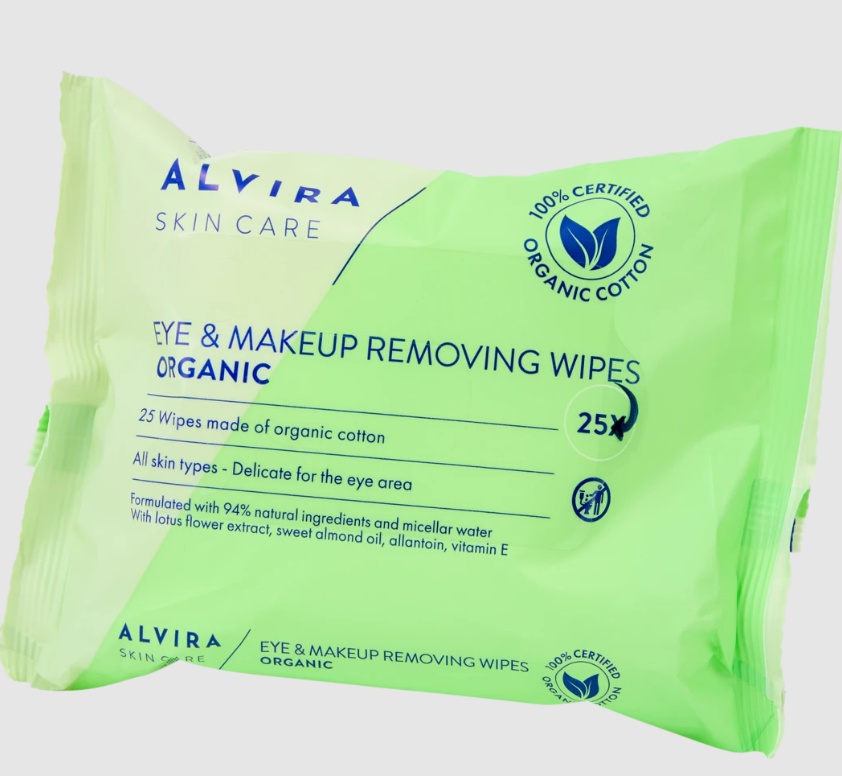 Alvira Eye & Makeup Removing Wipes Organic