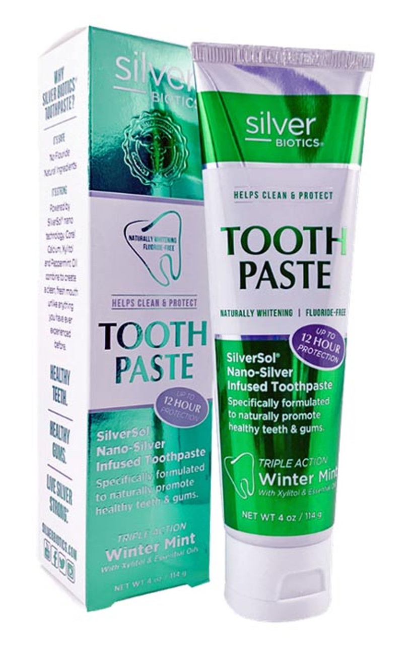 Silver Biotics Natural Whitening Toothpaste - Wintermint