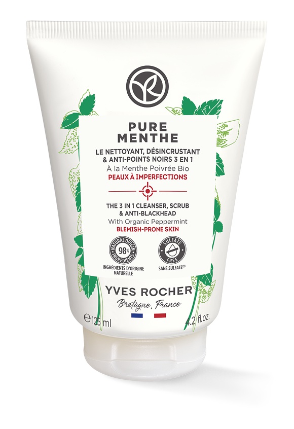 Yves Rocher Pure Menthe - The 3 In 1 Cleanser, Scrub & Anti-blackhead