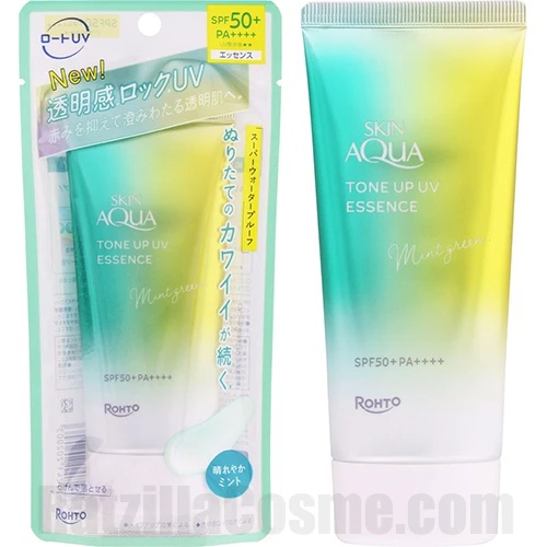 Rohto Mentholatum Skin Aqua Tone Up UV Essence Mint Green SPF 50+ Pa++++