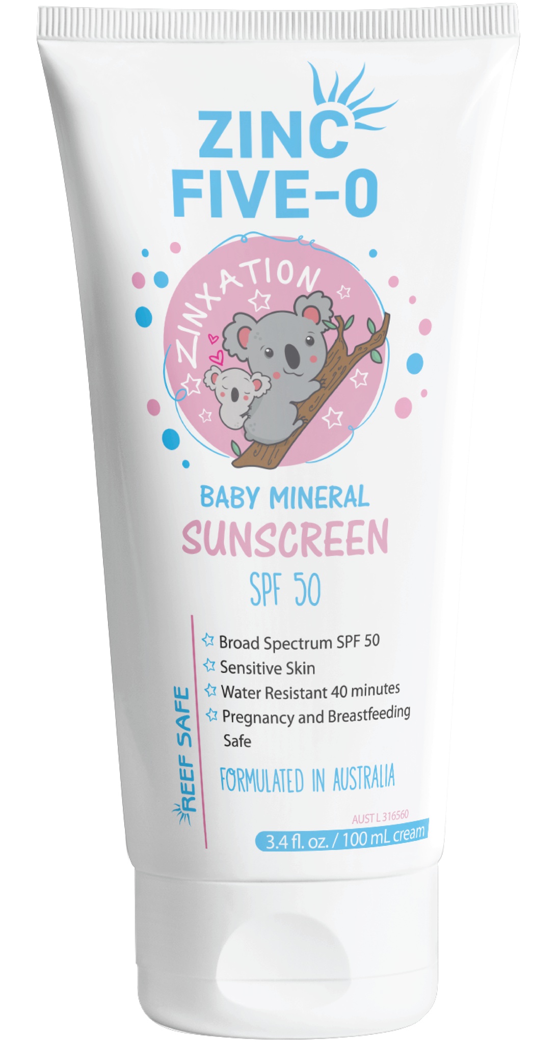 Zinc Five-0 Baby Mineral Sunscreen SPF50