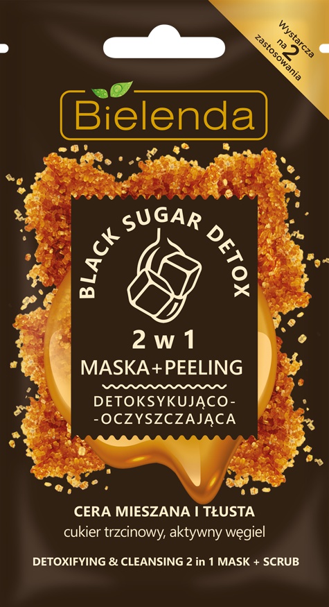 Bielenda Black Sugar Detox Detoxifying And Moisturizing 2in1 Face Mask + Scrub