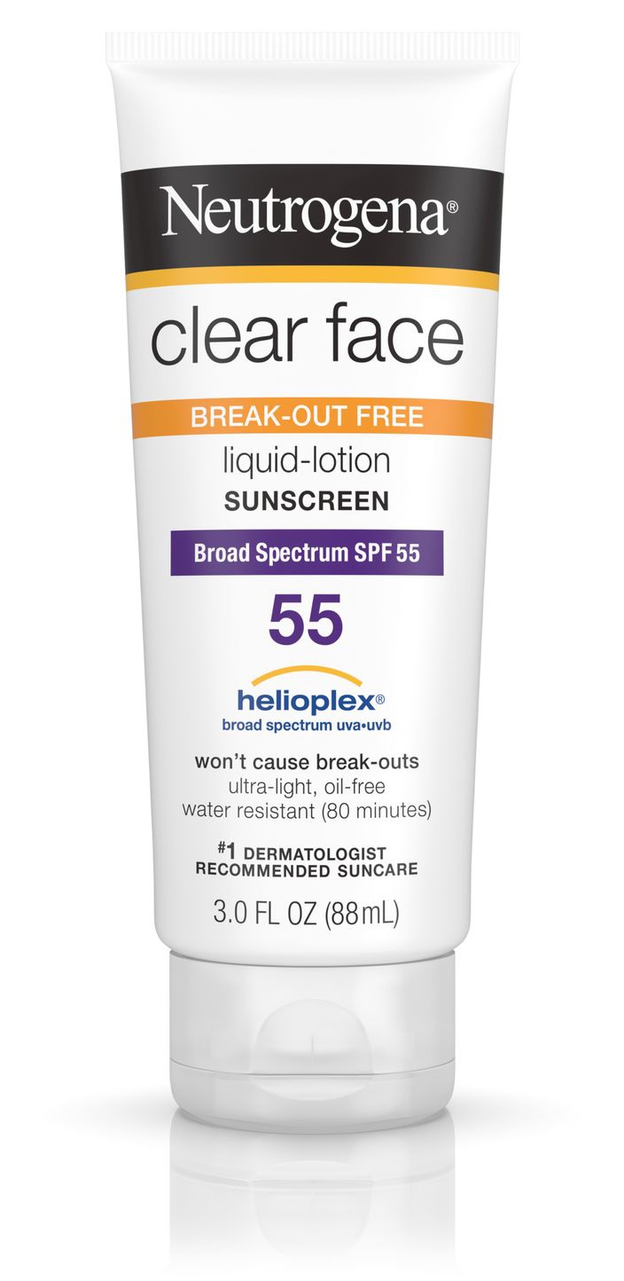 Neutrogena Clear Face Break-Out Free Liquid Lotion Sunscreen Broad Spectrum Spf 55