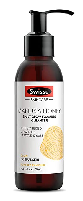 Swisse Skincare Manuka Honey Daily Glow Foaming Cleanser with Vitamin C and Papaya Enzymes