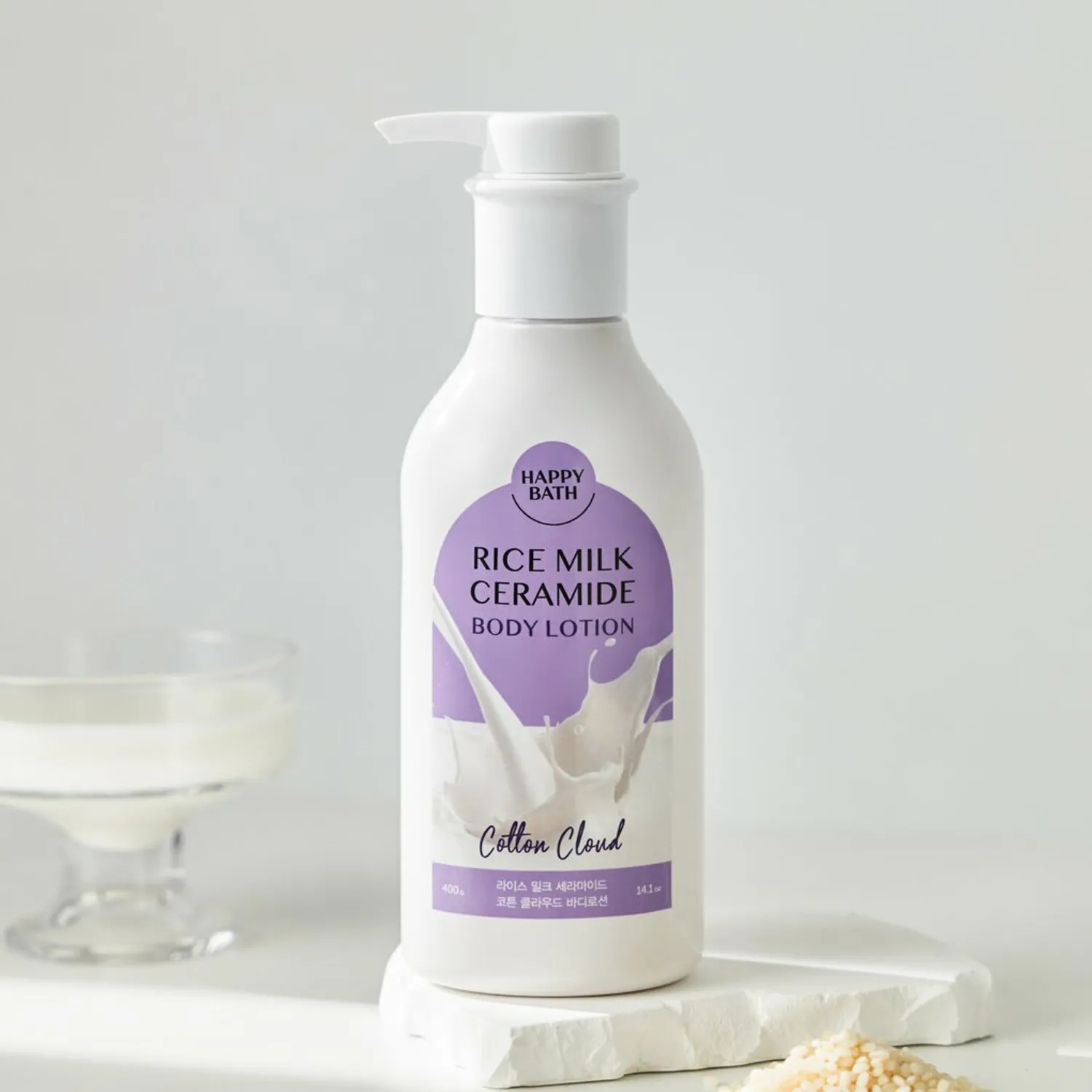 Happy Bath Rice Milk Ceramide Body Lotion - Cotton Cloud