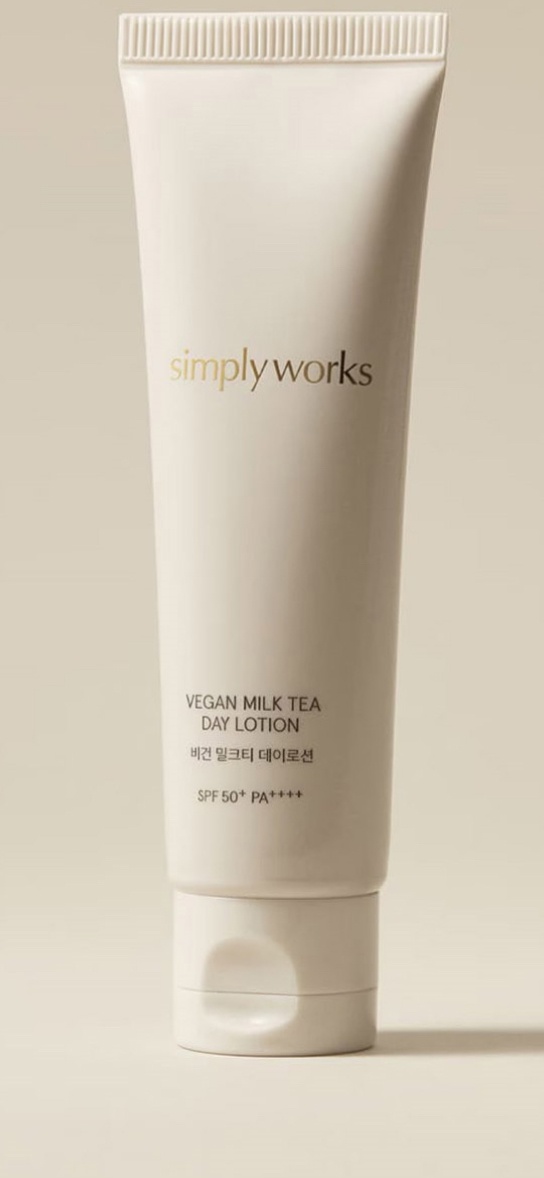 Simply works Vegan Milk Tea Day Lotion SPF50