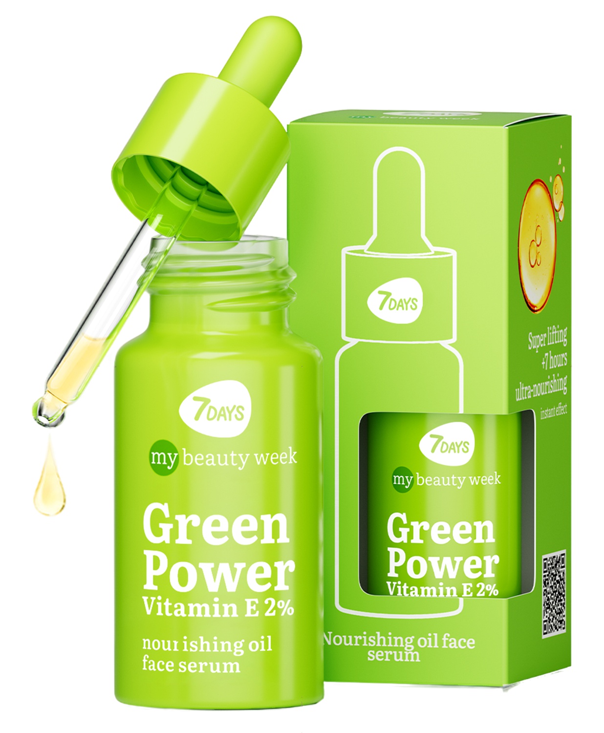 7DAYS My Beauty Week Green Power Vitamin E 2% Nourishing Oil Face Serum