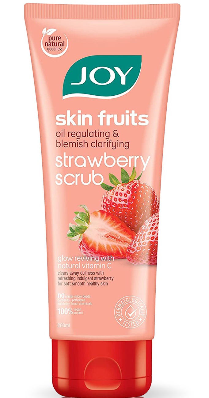 Joy Skin Fruits Oil Regulating And Blemish Clarifying Strawberry Face Scrub With Natural Vitamin C