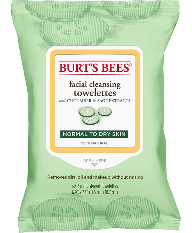 Burt's Bees Facial Cleansing Towelettes With Cucumber And Sage Extracts