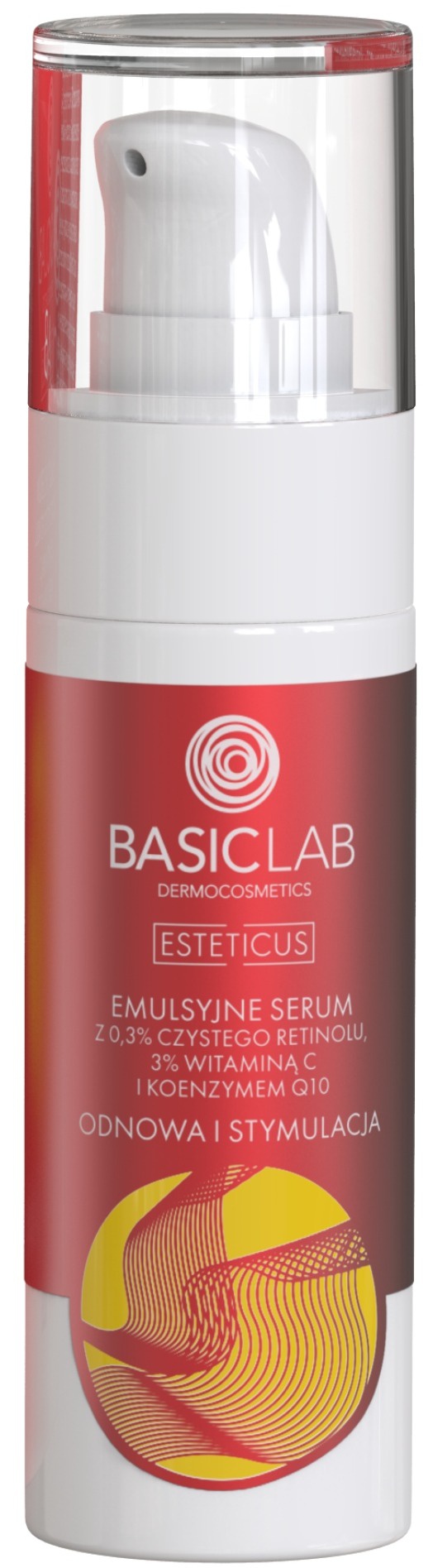 Basiclab , Esteticus, Emulsyjne Serum Z 0,3% Czystego Retinolu, 3% Witaminą C I Koenzymem Q10