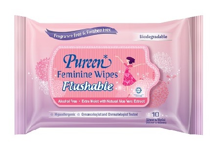 Pureen Feminine Wipes Flushable