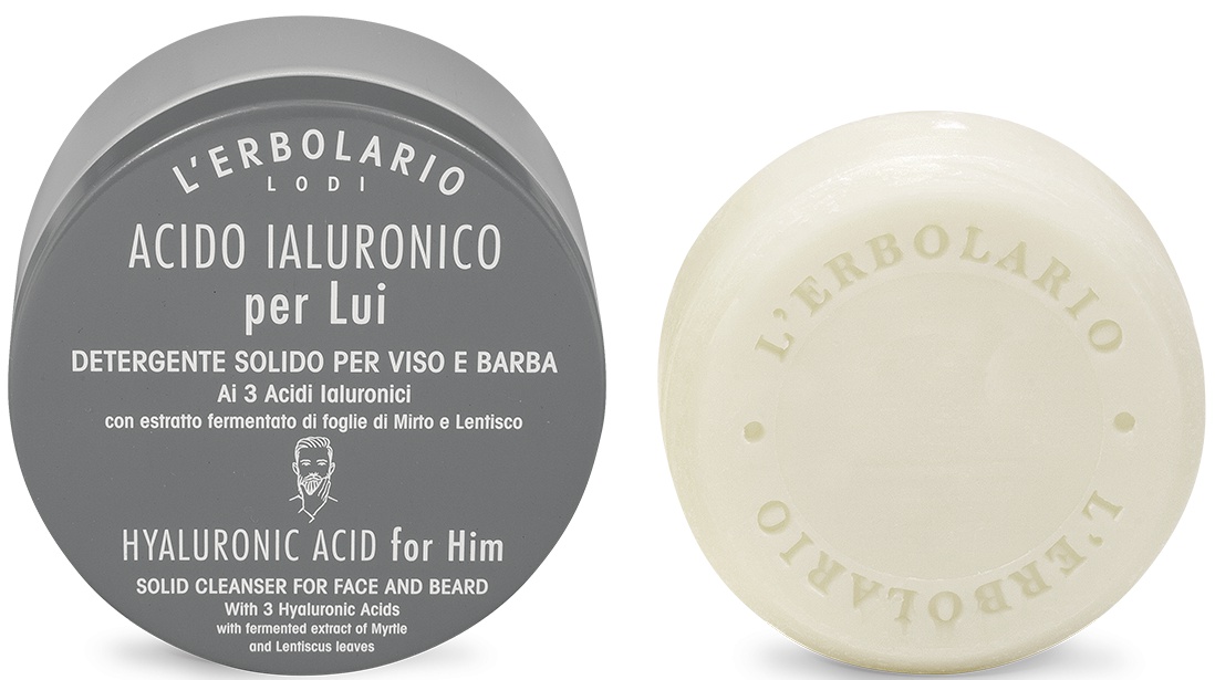 L'Erbolario Solid Cleanser Face And Beard Hyaluronic Acid For Him