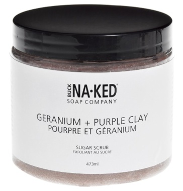 Buck Naked Soap Company Geranium + Purple Clay Sugar Scrub