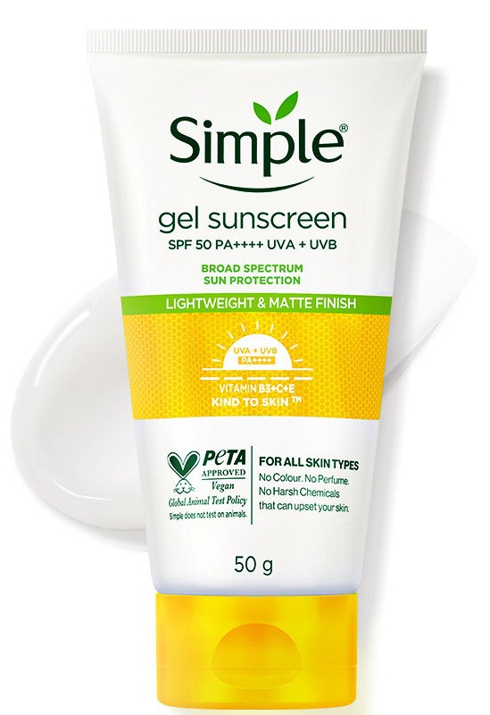 Simple Gel Sunscreen SPF 50 Pa++++ UVA + UVB