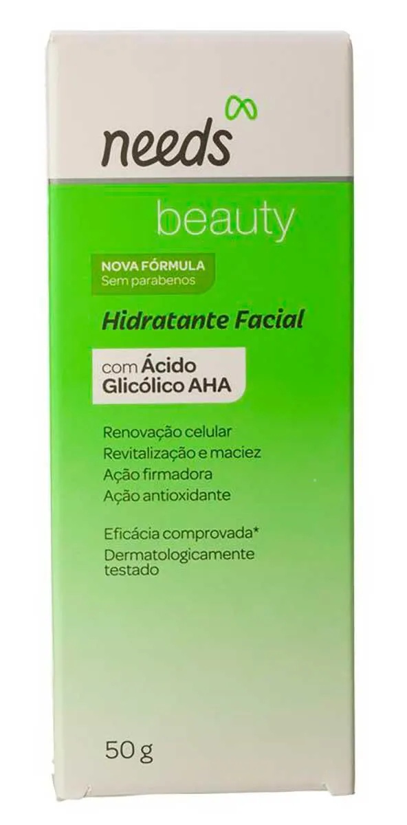 needs Hidratante Facial Needs Beauty Com Ácido Glicólico AHA Com