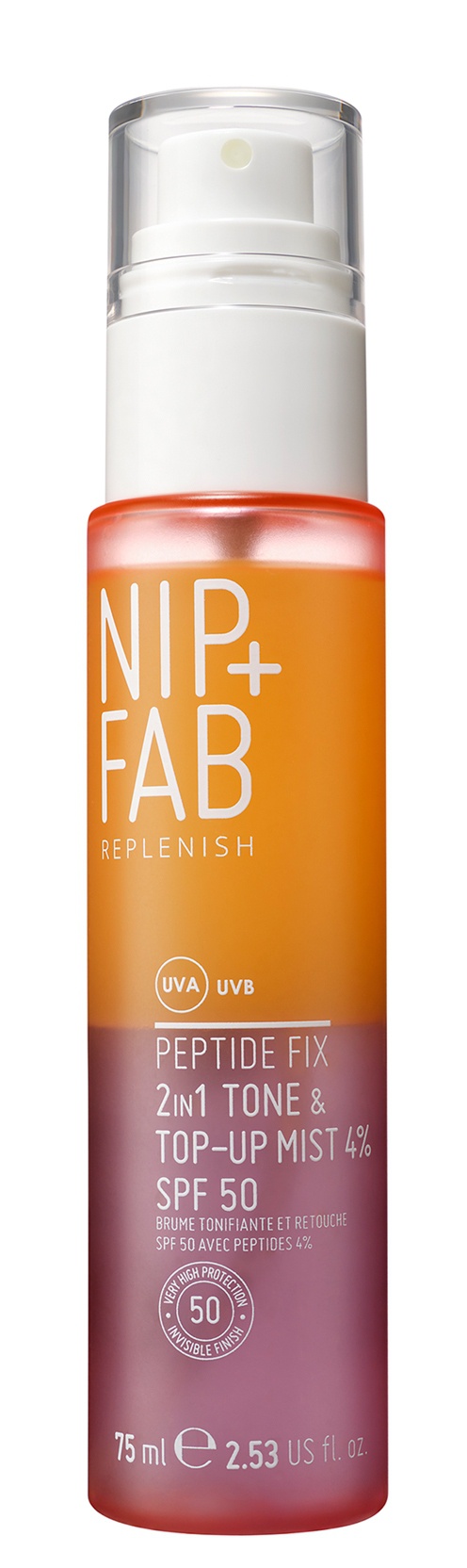 Nip+Fab Peptide Fix 2-in-1 SPF 50 Tone + Top Up Mist 4%