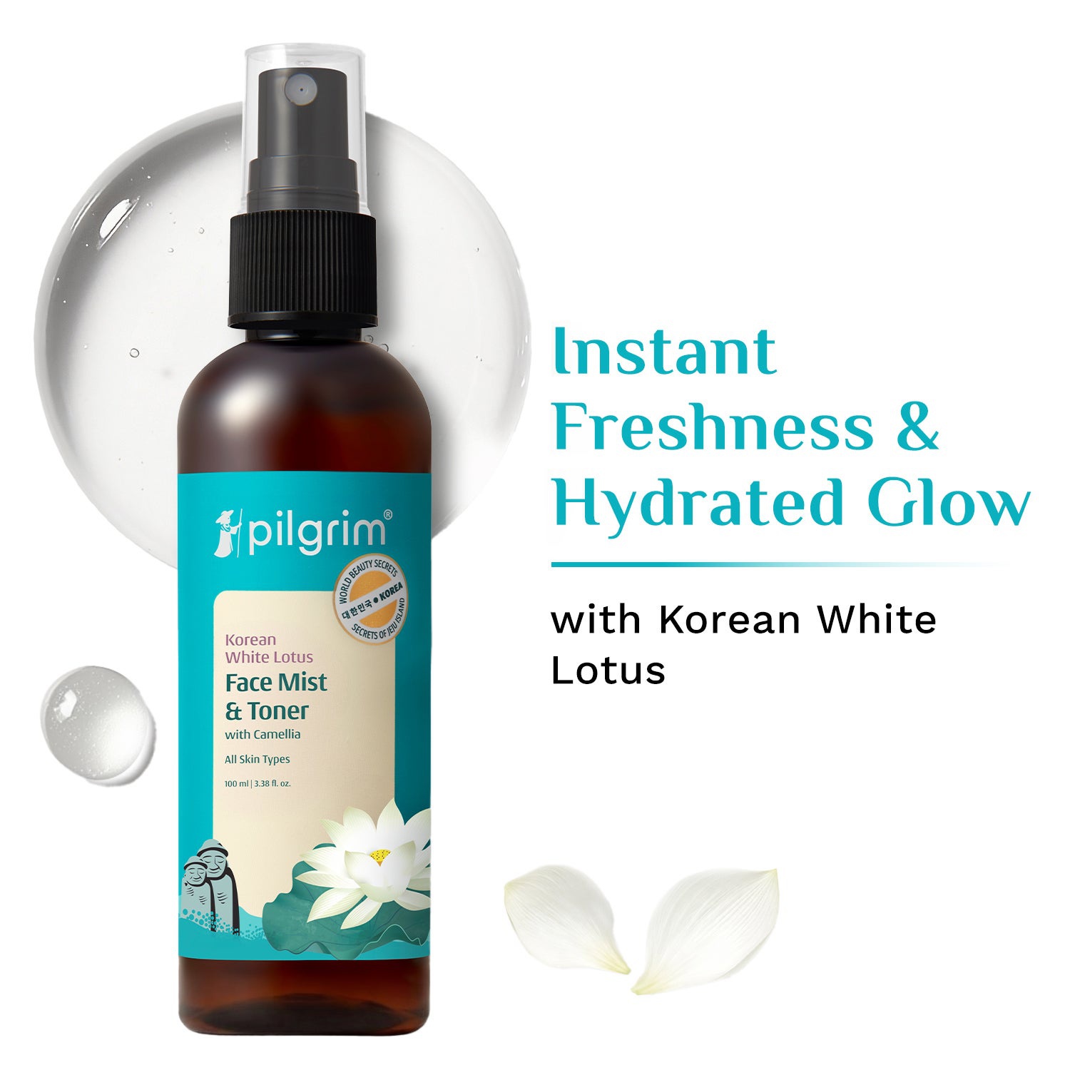 Pilgrim Korean White Lotus Face Mist And Toner With Camellia