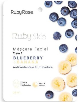 Ruby Rose Ruby Skin Máscara Facial Blueberry E Banana