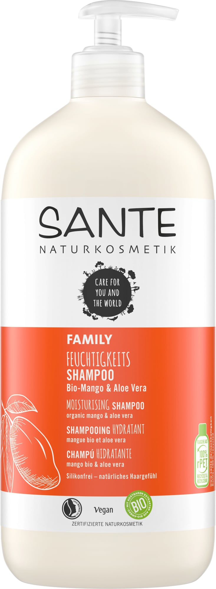 Sante Naturkosmetik Moisturising Shampoo Organic Mango & Aloe Vera