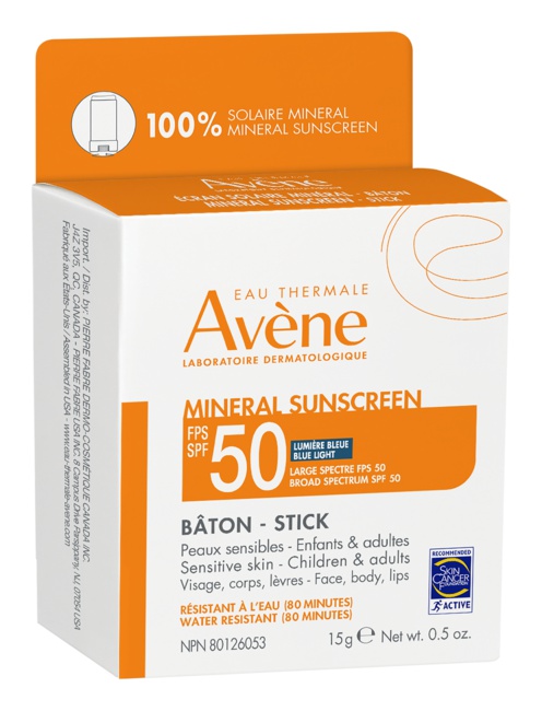 Avene Mineral Sunscreen Balm Stick SPF 50 (Canada and U.S.)