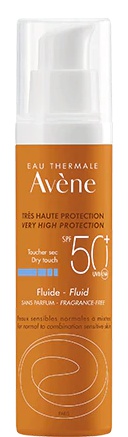 Avene Solaire Fluid Spf50+ Dry Touch fragrance-free