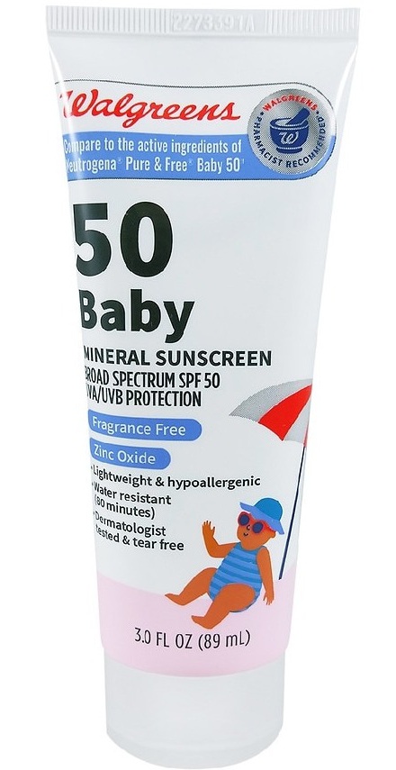 Walgreens Fragrance Free Baby Mineral Sunscreen SPF 50