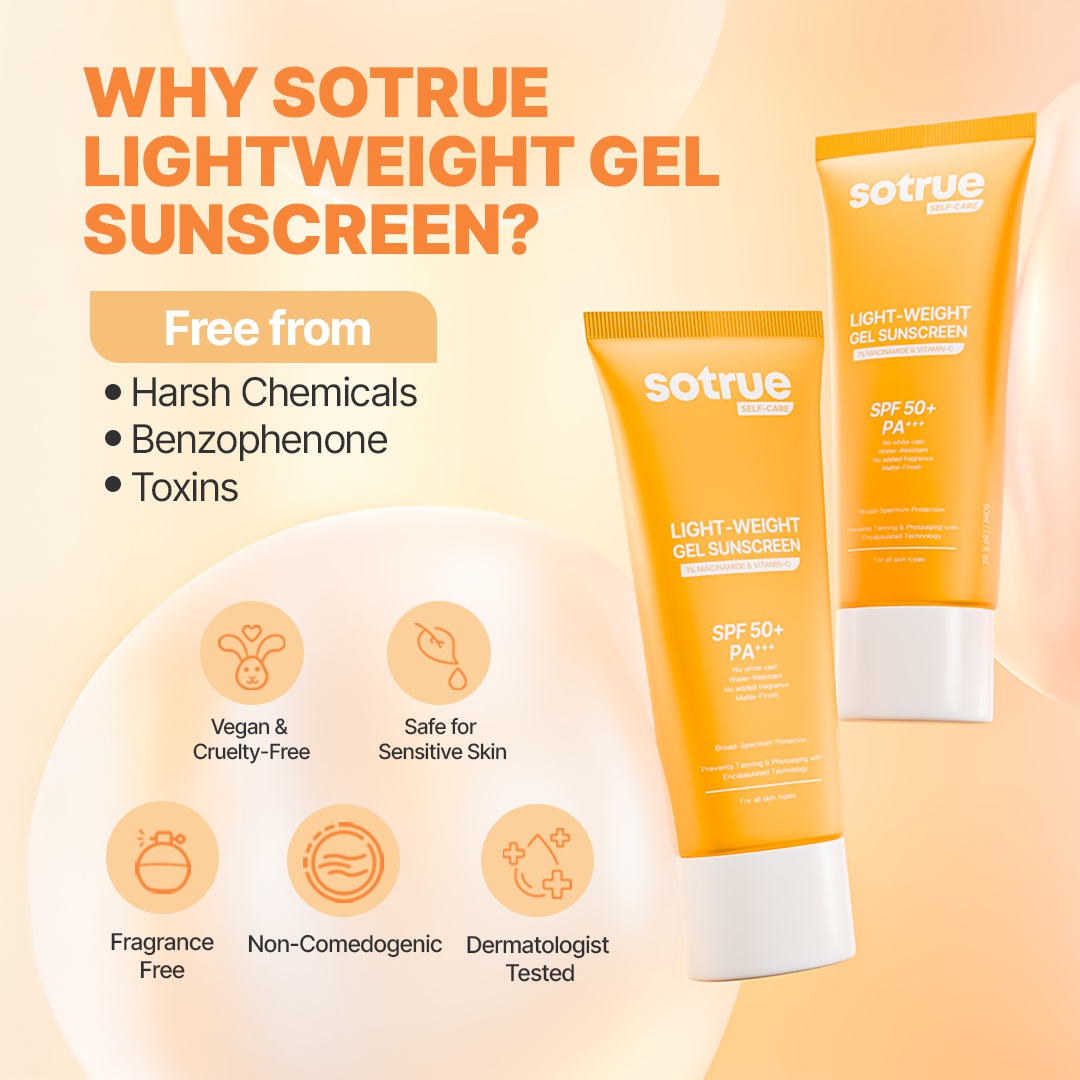 So True Lightweight Gel Sunscreen 50+ Pa+++ For Face