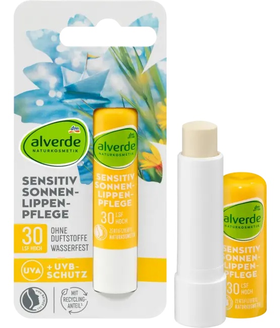 alverde Lippenpflegestift Sensitiv Lsf 30
