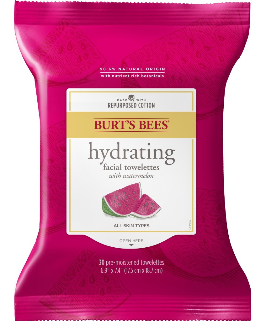 Burt's Bees Hydrating Pre-moistened Facial Cleanser Towelettes With Watermelon
