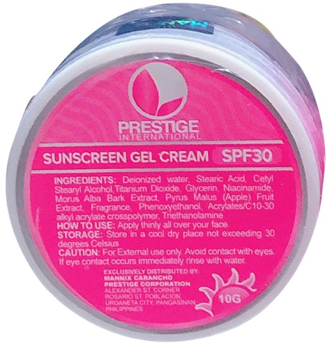 Prestige International Sunscreen Gel Cream SPF30