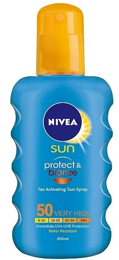 gastvrouw dood presentatie Nivea Sun Protect & Bronze Tan Activating Protecting Spray SPF 50  ingredients (Explained)