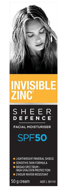 Invisible Zinc SPF 50+ Sheer Defence Facial Moisturiser