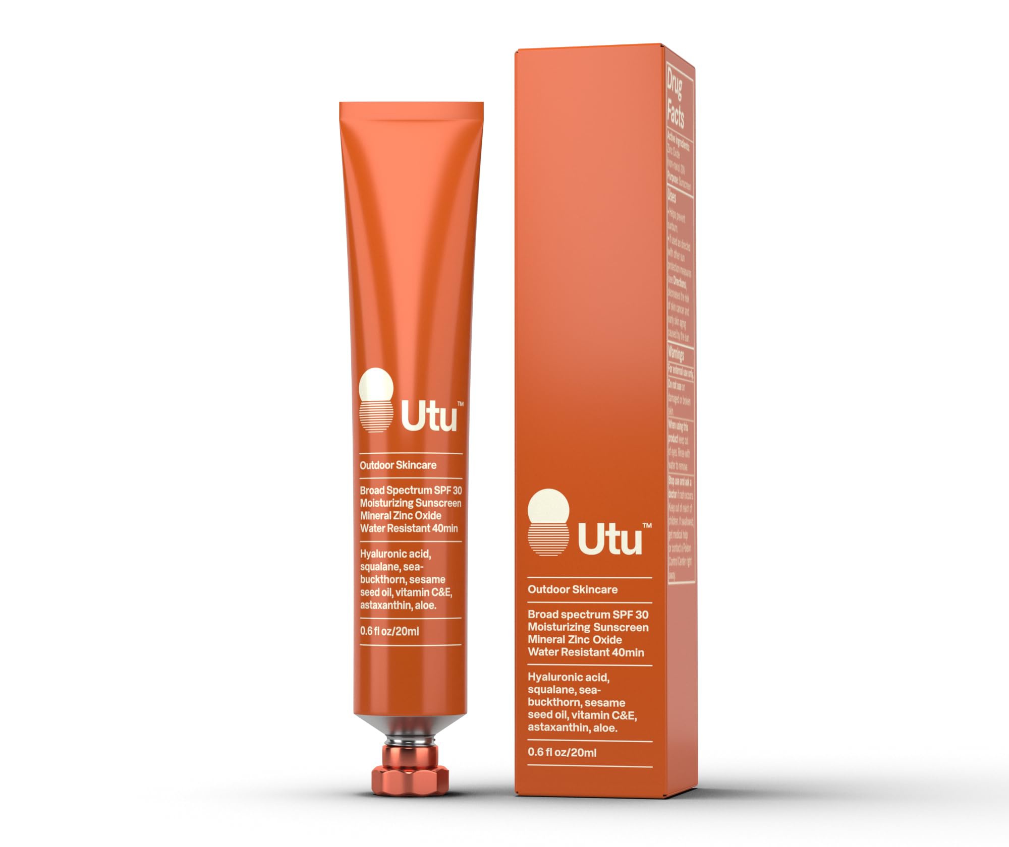 Utu SPF30 Daily Moisturizer Clean Mineral Sunscreen Hyaluronic Acid Squalane Vitamin C+e