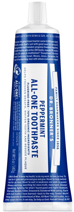 Dr Bronner Peppermint All-one Toothpaste