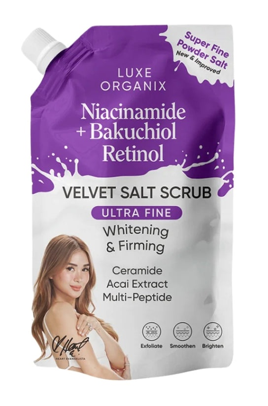 Luxe Organic Niacinamide Bakuchiol Retinol Velvet Salt Scrub