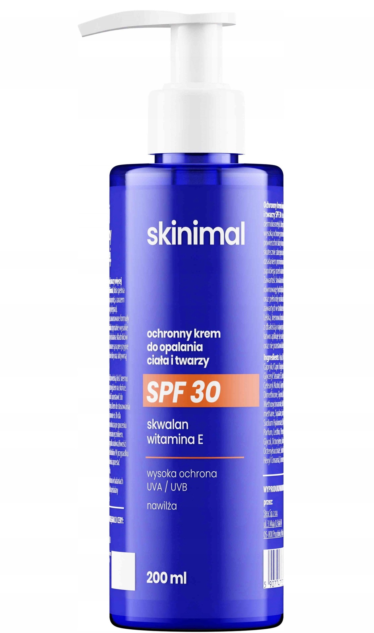 skinimal Ochronny Krem Do Opalania Ciała I Twarzy SPF 30