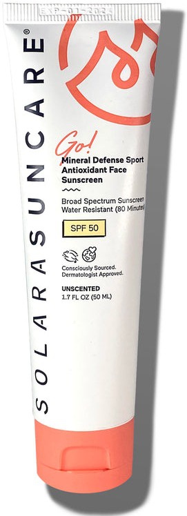 Solara Suncare Go! Mineral Defense Sport Antioxidant Face Sunscreen, SPF 50