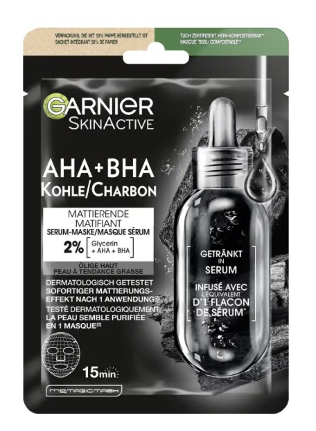 Garnier AHA+BHA Charbon Serum-Mask