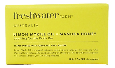 Freshwater Farm  Soothing Castile Body Bar Lemon Myrtle Oil + Manuka Honey