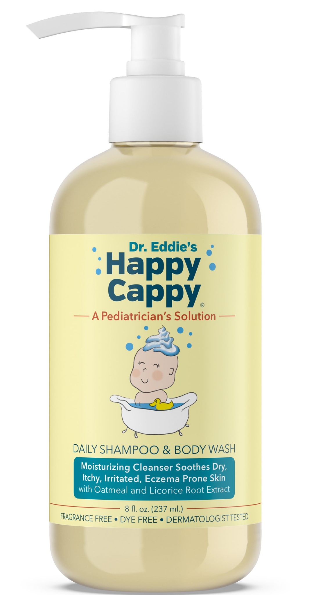 Dr. Eddie's Happy Cappy Daily Shampoo And Body Wash For Dry, Itchy, Eczema Prone Skin
