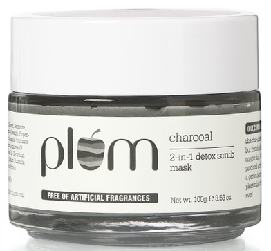 PLUM Charcoal 2-In-1 Detox Scrub Face Mask